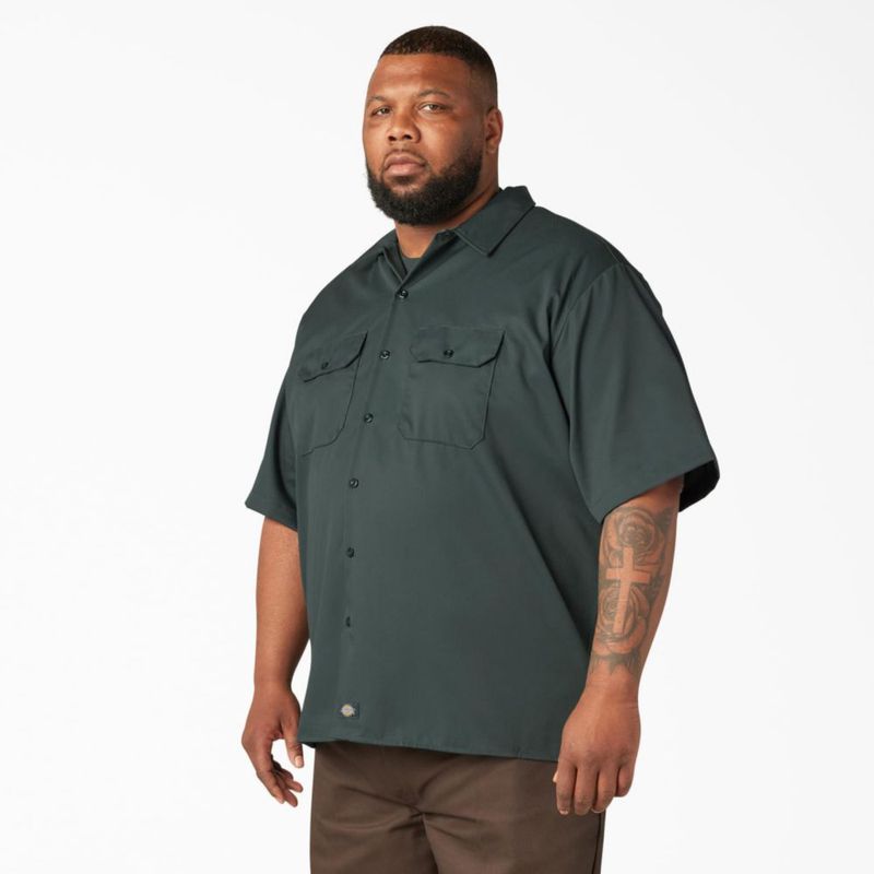 Camisa Dickies Verde Cazador XL Manga Corta