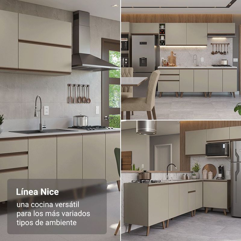 Cocina integral completa modular madesa nice 265cm crema 01