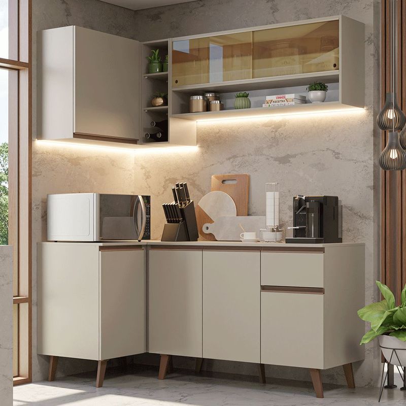Cocina integral completa modular madesa nice 265cm crema 01