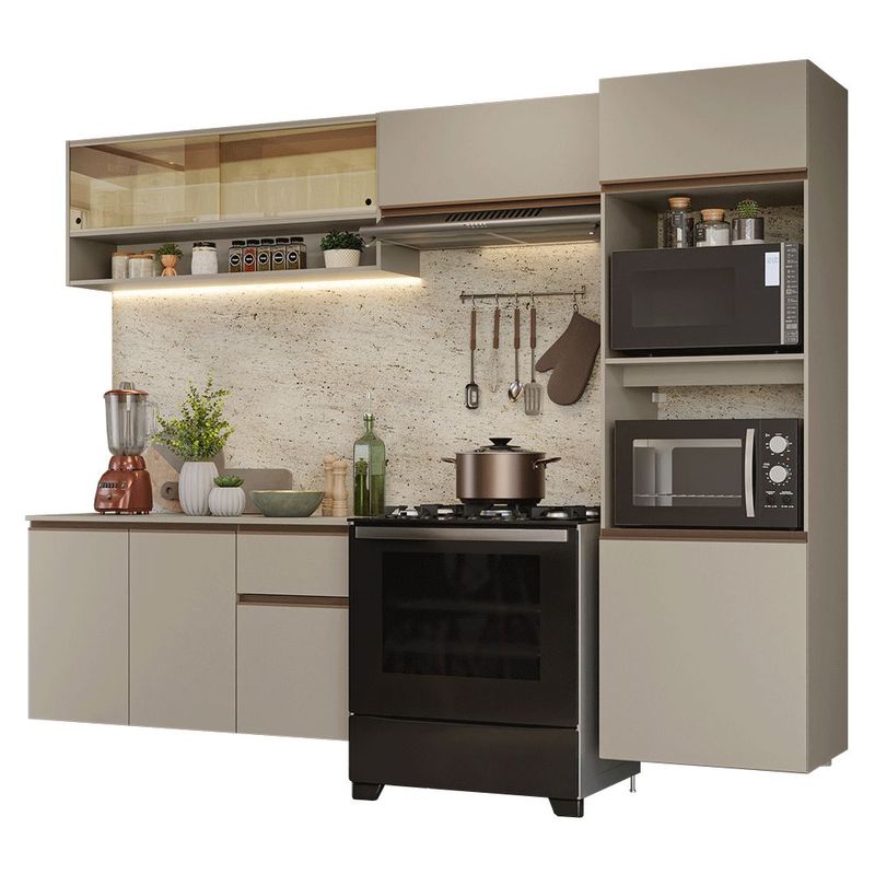 Cocina Integral Completa Modular Madesa Nice 260cm Crema 04