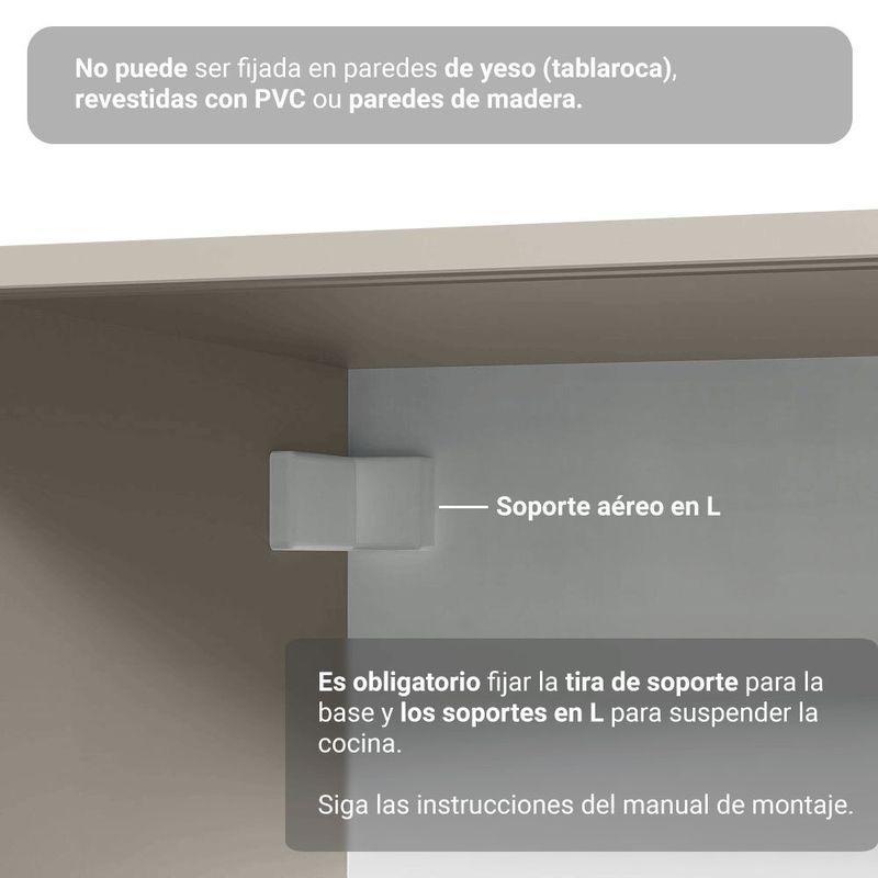 Cocina Integral Completa Modular Madesa Nice 260cm Crema 04