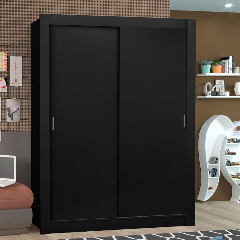 Ropero closet madesa denver 2 puertas corredizas negro 1