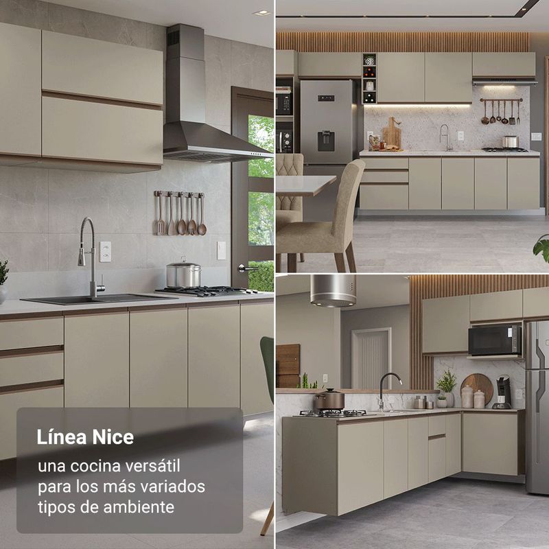 Cocina integral completa modular madesa nice 280cm crema 08