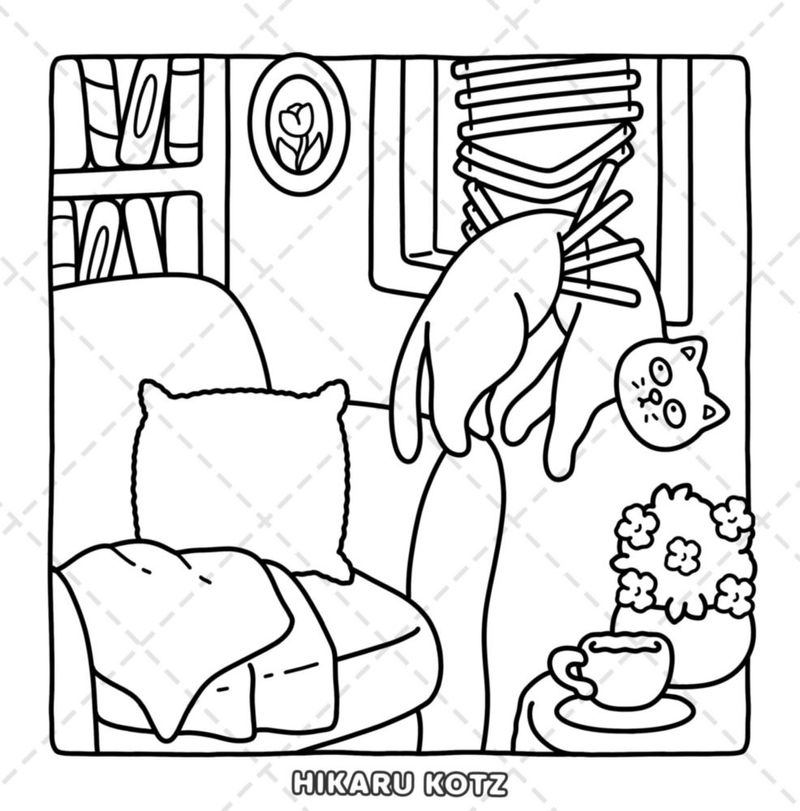 Libro para colorear "Naughty Cats: Cattitude" de Harmo Press