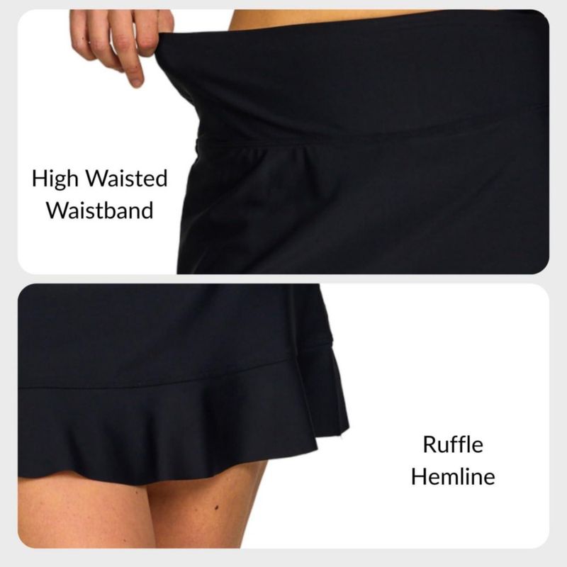 Falda de baño Hurley para mujer con cintura alta y control del abdomen
