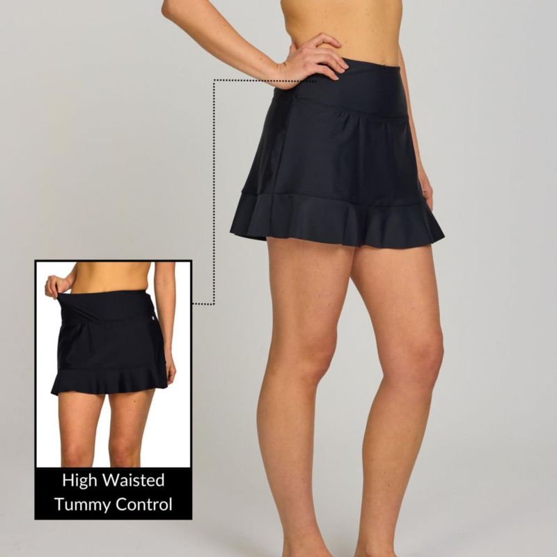 Falda de baño Hurley para mujer con cintura alta y control del abdomen