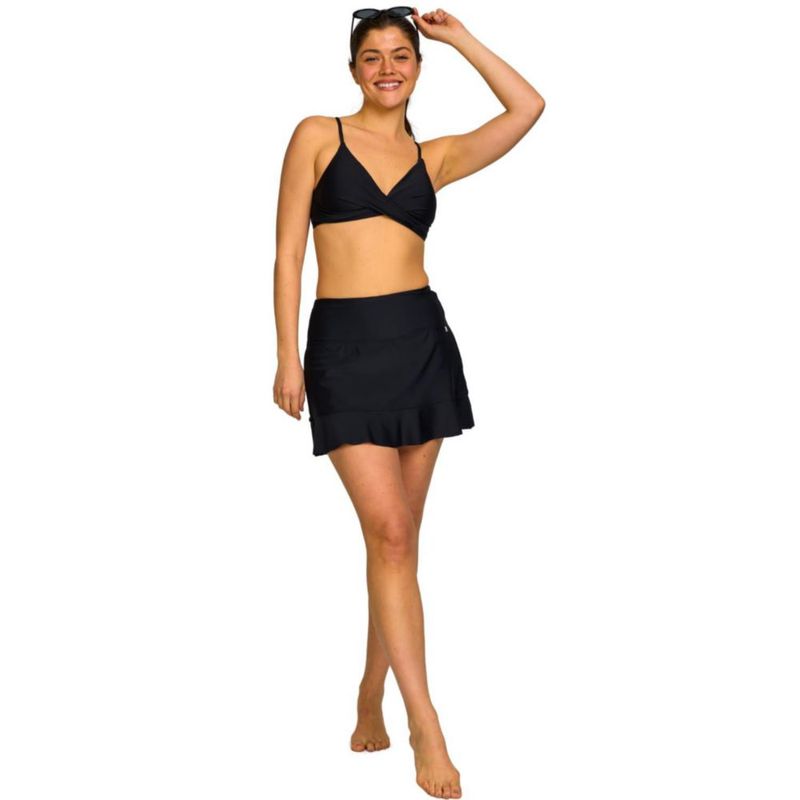 Falda de baño Hurley para mujer con cintura alta y control del abdomen