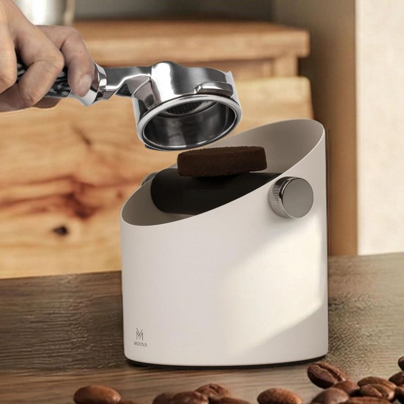 Caja de Posos MUVNA para Espresso 15 Posos Blanca con Cepillo