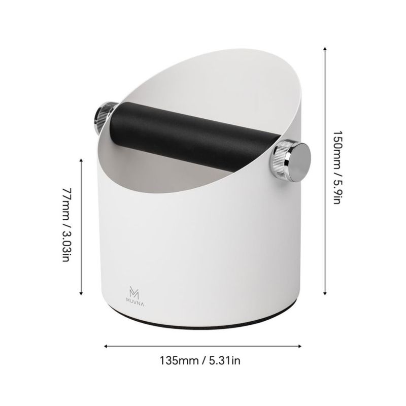 Caja de Posos MUVNA para Espresso 15 Posos Blanca con Cepillo
