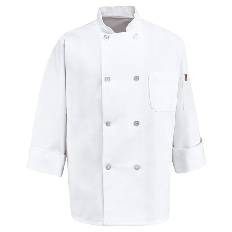 Bata de Chef Chef Designs Talla Extra Grande Blanca con 8 Botones