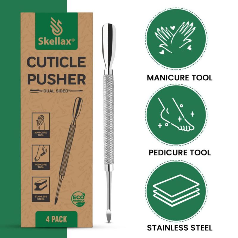 Set de 4 Empujadores de Cutículas Skellax de Acero Inoxidable