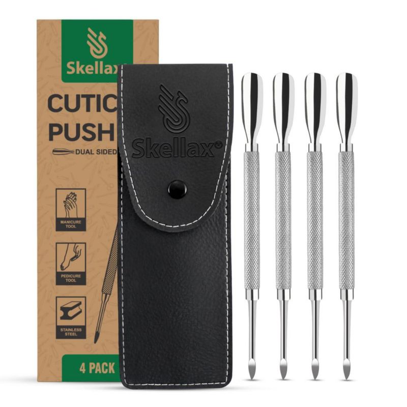 Set de 4 Empujadores de Cutículas Skellax de Acero Inoxidable