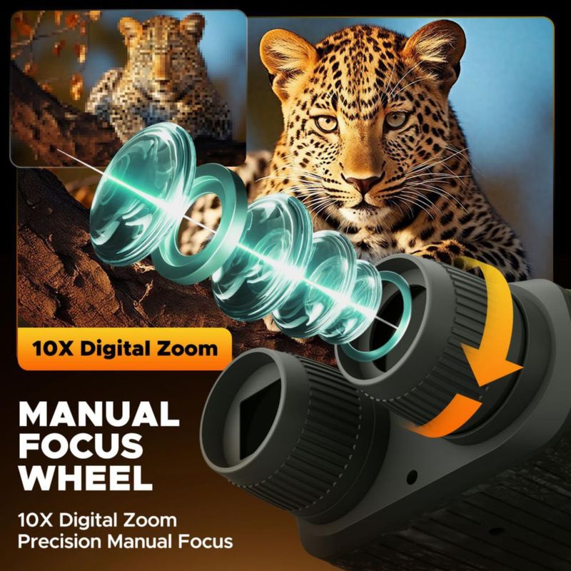 Binoculares HOTPEAK 4K 48 MP 1300 ft 32 GB pantalla LCD de 3"