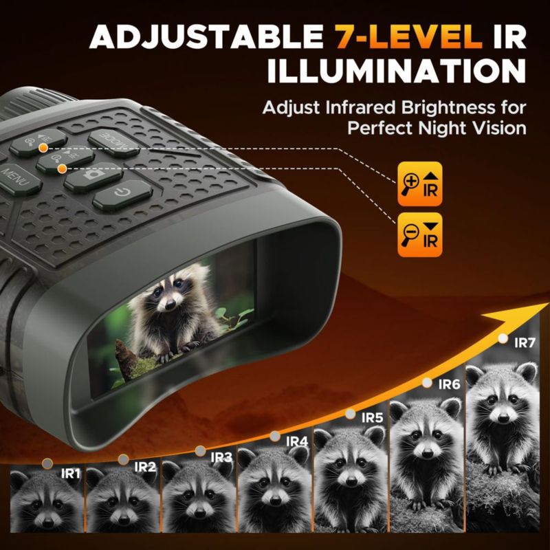 Binoculares HOTPEAK 4K 48 MP 1300 ft 32 GB pantalla LCD de 3"