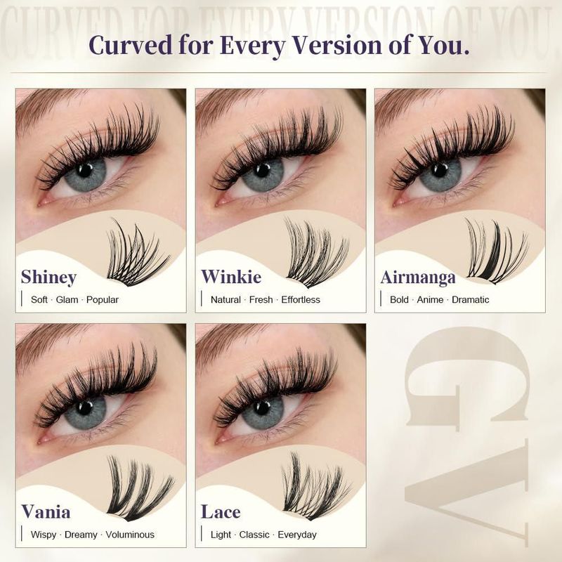Pestañas postizas GlowVane 8 mm Brillantes Naturales y Curvadas