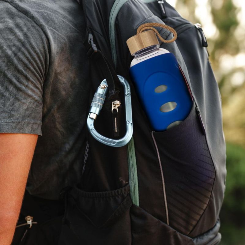 Botella Ferexer de 1 L de vidrio con funda y tapa de bambú