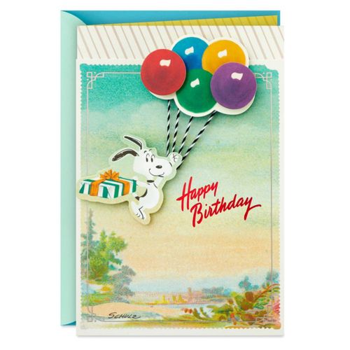Tarjeta de cumpleaños Hallmark 13 cm Snoopy ¡Disfruta tu día!