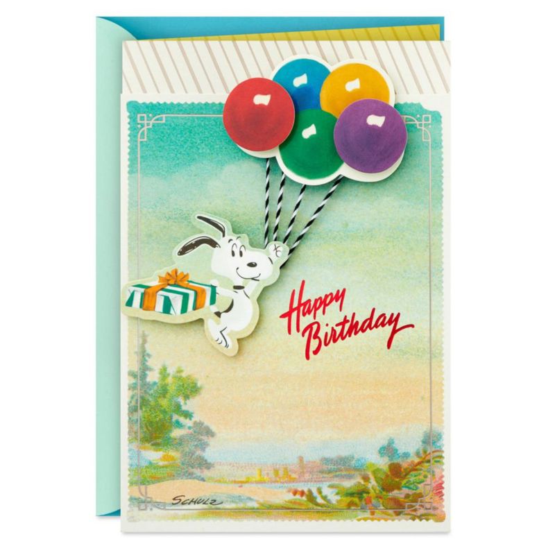 Tarjeta de cumpleaños Hallmark 13 cm Snoopy ¡Disfruta tu día!
