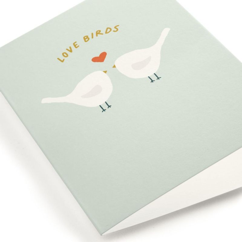 Tarjeta de Felicitación Minted 13 cm Pájaros Amorosos con Sobre