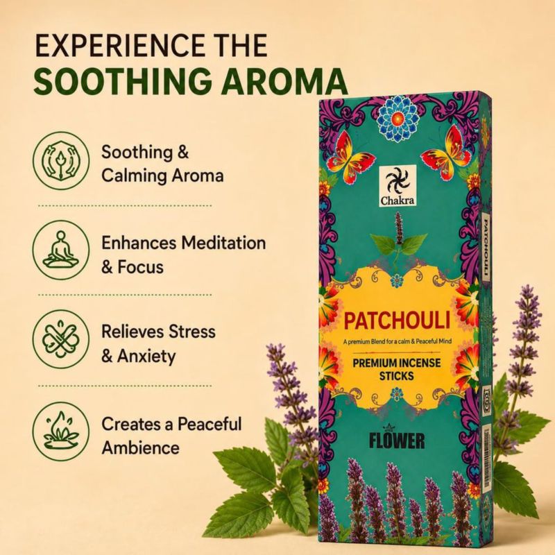 Varitas de Incienso Chakra Patchouli 120 unidades
