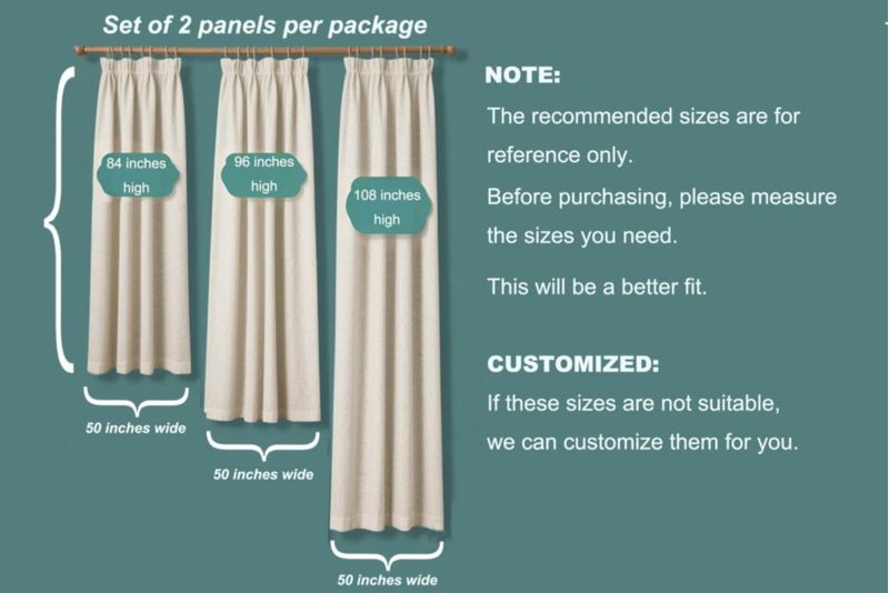 Cortinas VisionaryHomeDesign Marfil 132x274 cm 2 Paneles