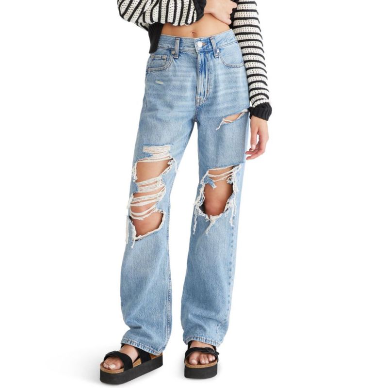 JEANS AEROPOSTALE 6S Lavado Medio Talle Alto Corte Holgado