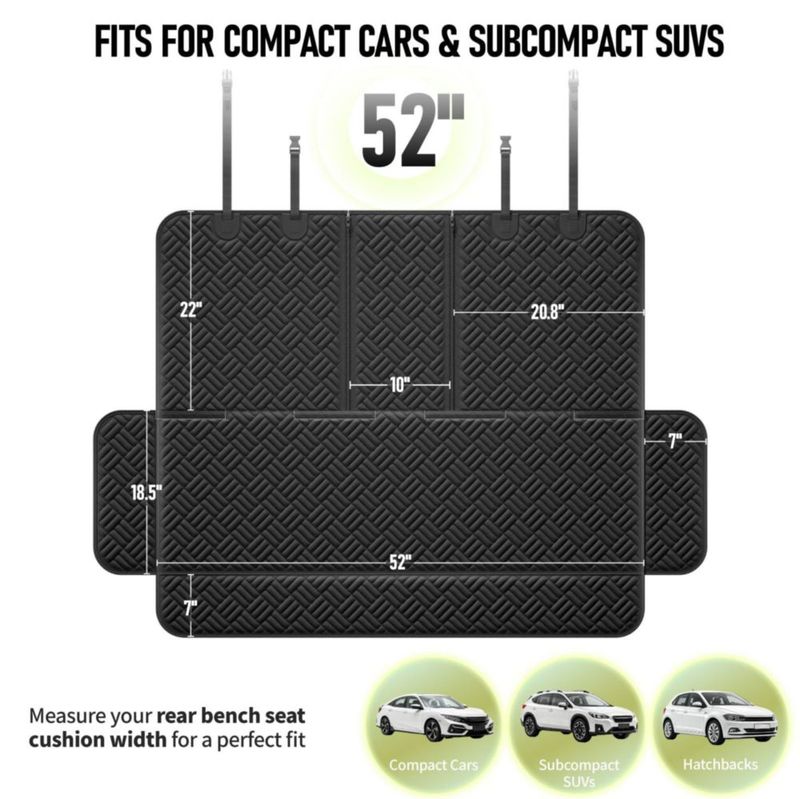Funda impermeable para asiento trasero de coche Brlako 600D Oxford
