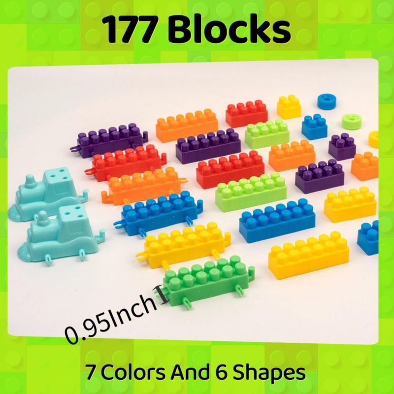 Bloques de Construcción DUVRY 177 Piezas 2x2 cm - 2x6 cm Juguete STEM