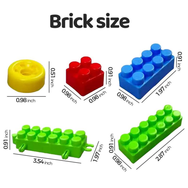 Bloques de Construcción DUVRY 177 Piezas 2x2 cm - 2x6 cm Juguete STEM