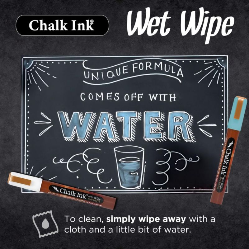 Marcadores de tiza Chalk Ink punta de cincel reversible de 6 mm surtido