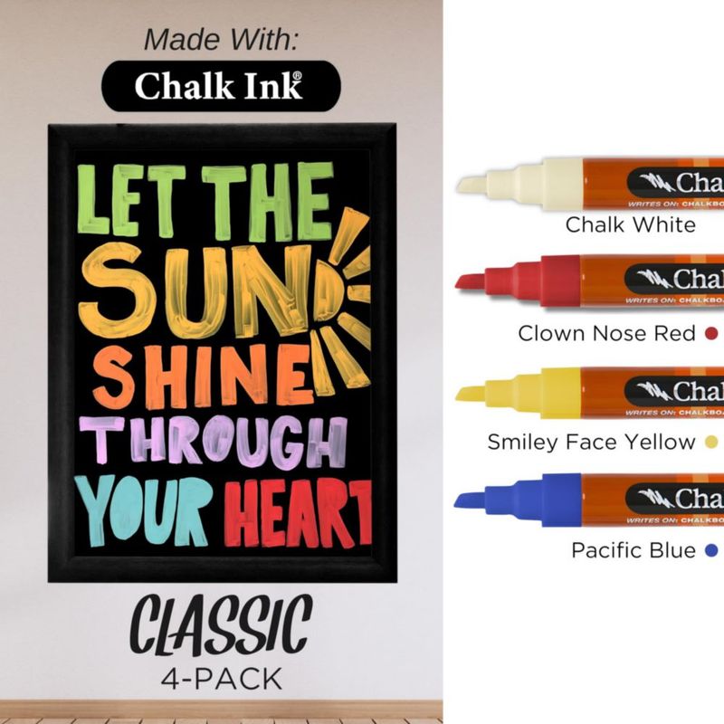 Marcadores de tiza Chalk Ink punta de cincel reversible de 6 mm surtido