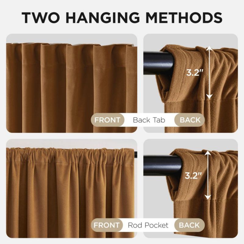 Cortinas Joydeco de Terciopelo Térmicas Opacas 132x229 cm 2 Paneles