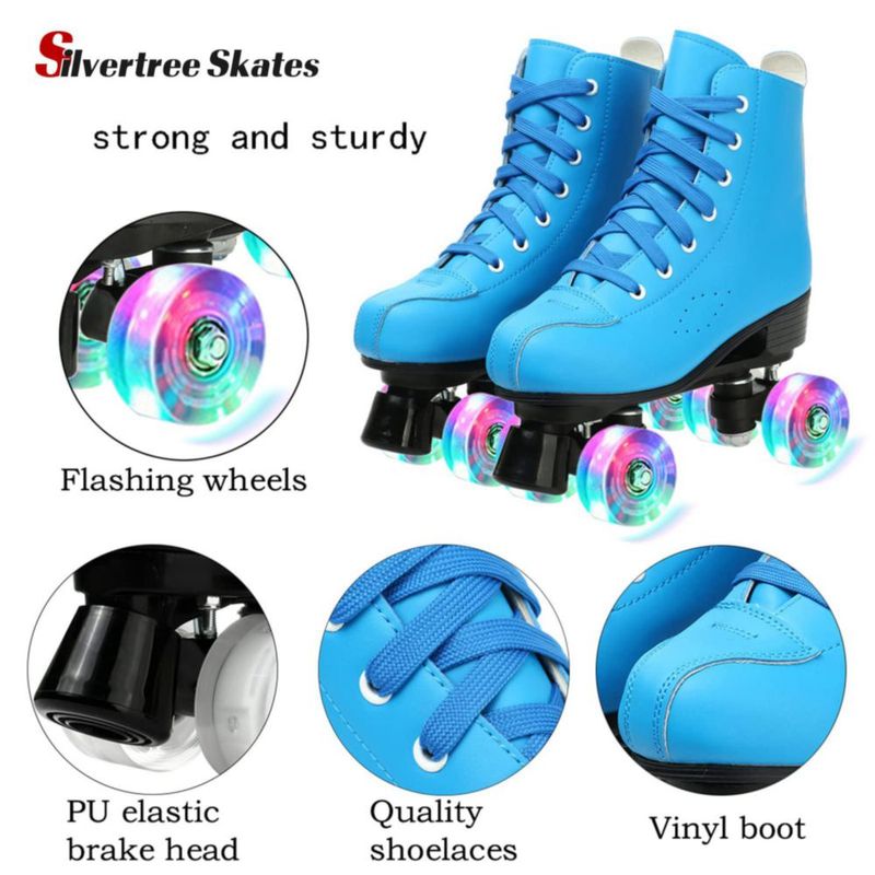 Patines de Cuatro Ruedas SilverTree 39 Cuero PU de Corte Alto