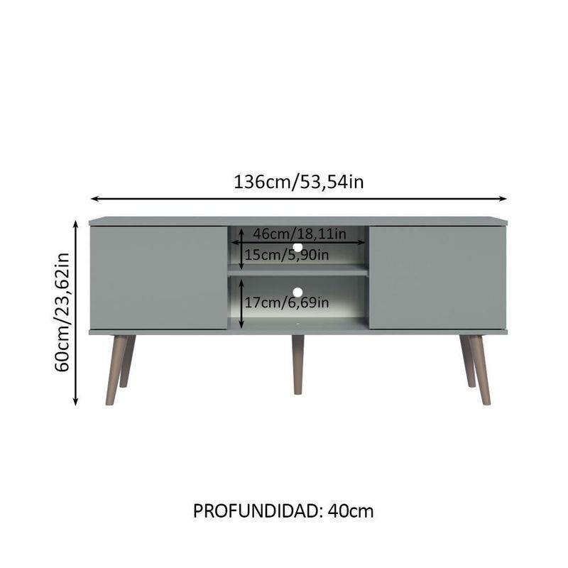 Mueble mesa para tv rack madesa 2 puertas hasta 55 gris 02