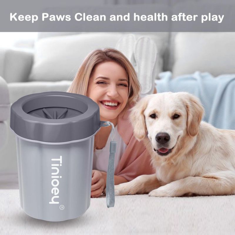 Limpiador de Patas para Perro Tinioey Mediano 13 cm con Bálsamo y Toallas
