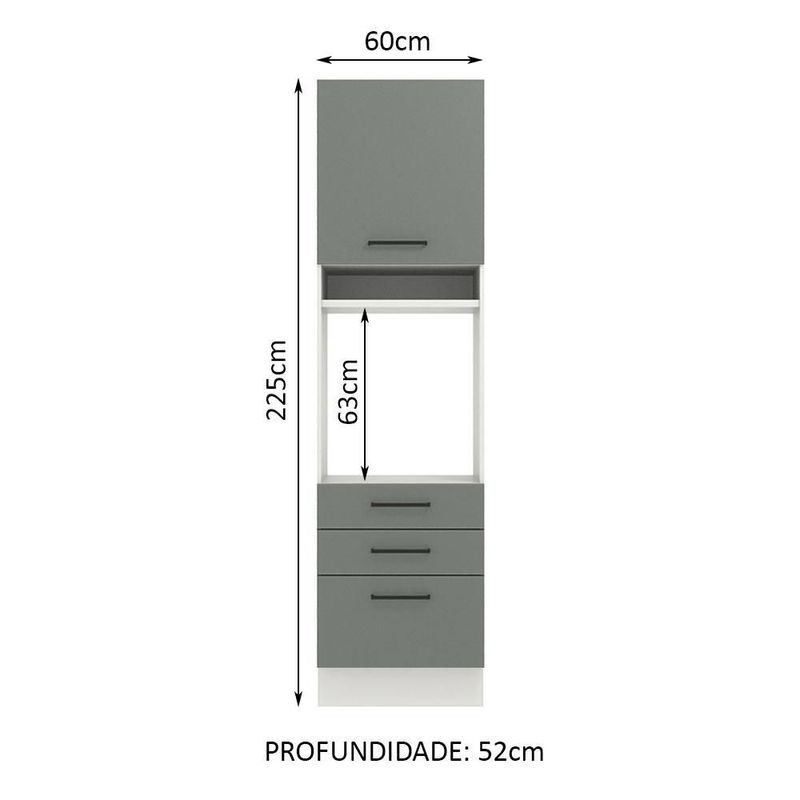 Mueble Para Horno Y Microondas Madesa Agata 60cm BG 11
