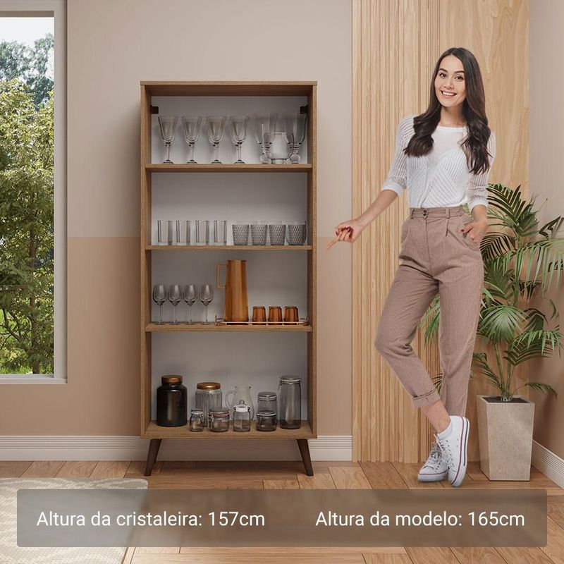 Mueble Armario De Vidrio Madesa 2 Puertas Con Pies Marrón 02