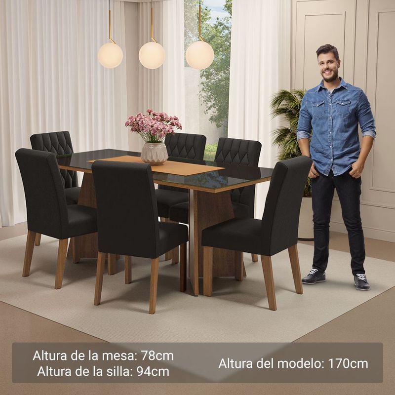 Juego de Comedor con Mesa y 6 Sillas