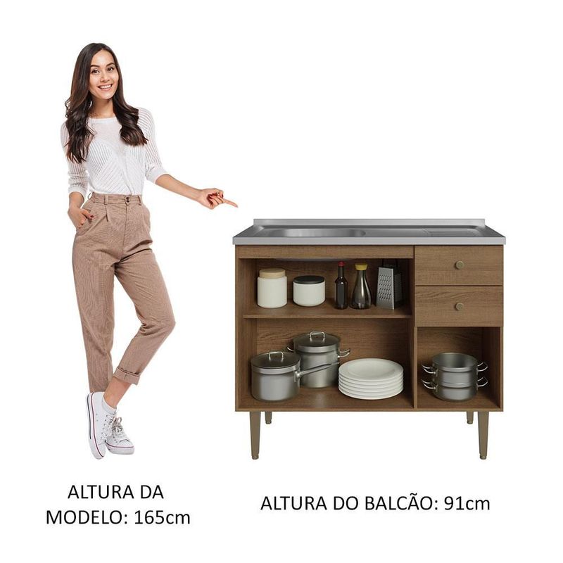 Alacena Gabinete Bajo Cocina Madesa Gourmet 105 Con Tarja MM