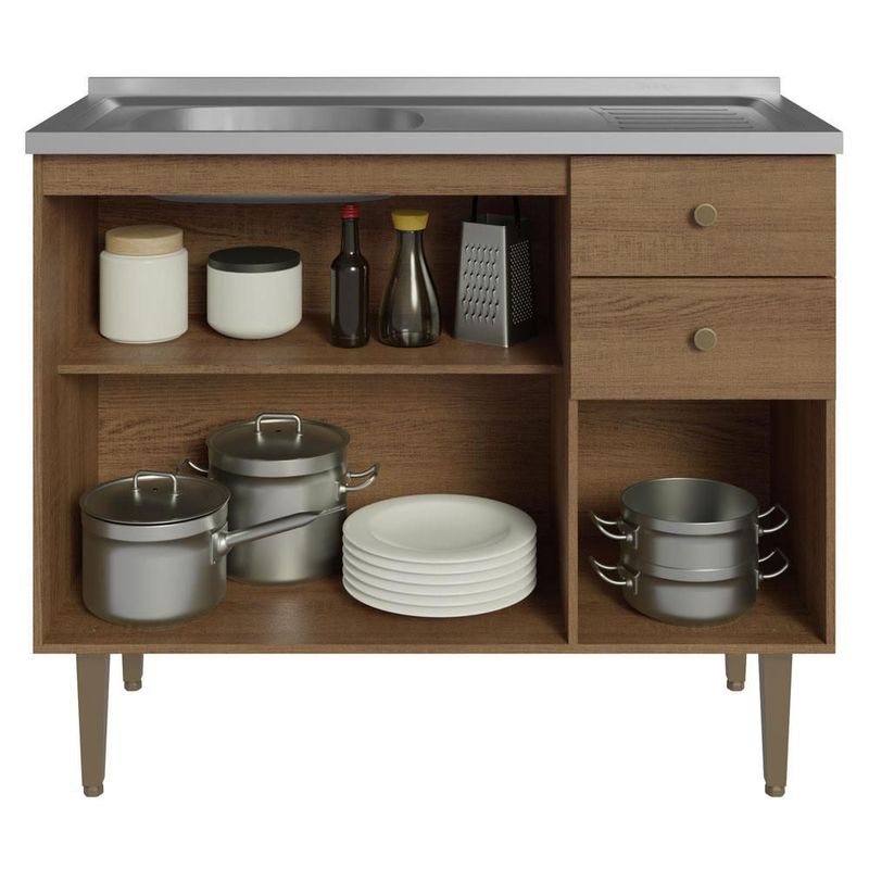 Alacena Gabinete Bajo Cocina Madesa Gourmet 105 Con Tarja MM