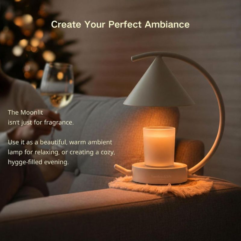Lámpara calentadora de velas bamboo&life Arco Lunar con dimmer táctil