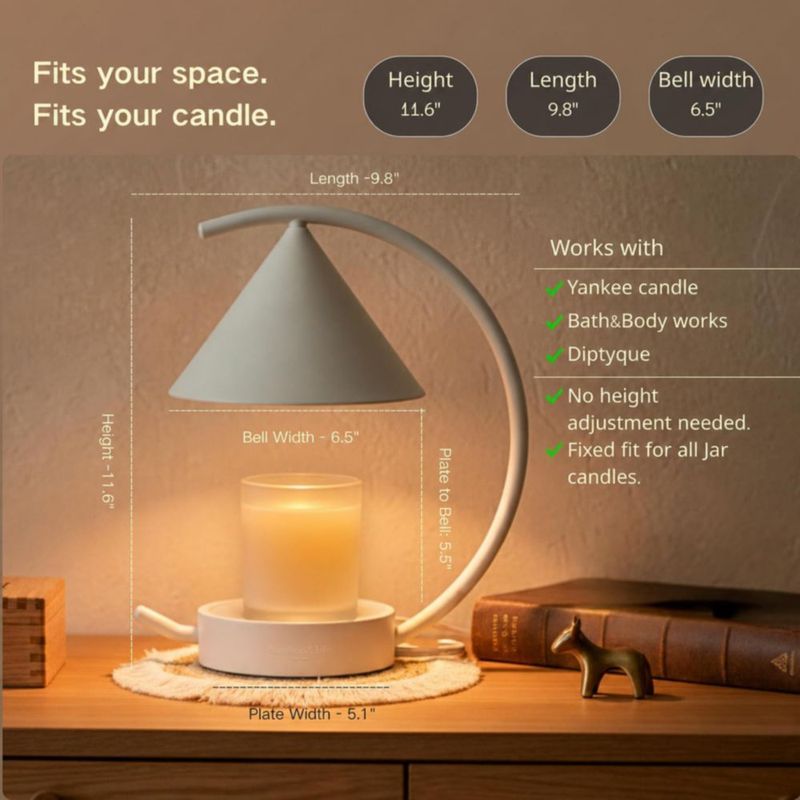 Lámpara calentadora de velas bamboo&life Arco Lunar con dimmer táctil