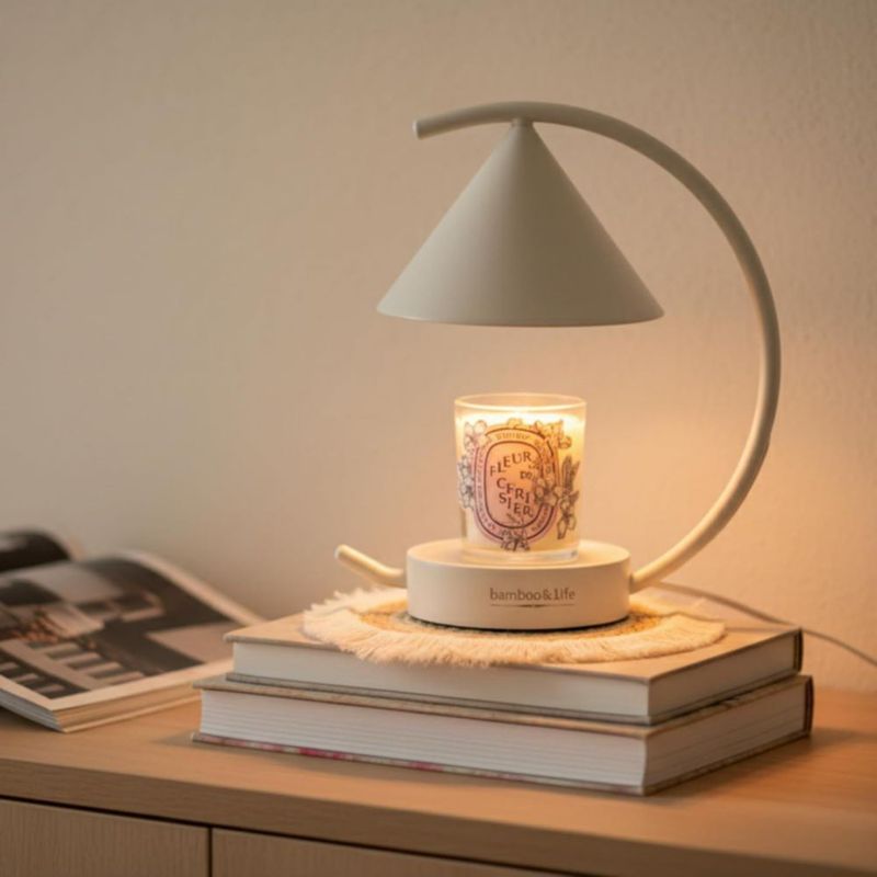 Lámpara calentadora de velas bamboo&life Arco Lunar con dimmer táctil