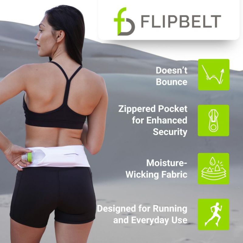 Cinturón de Correr FlipBelt XS con Cremallera - Carbon