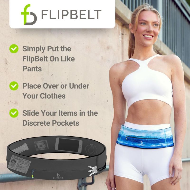 Cinturón de Correr FlipBelt XS con Cremallera - Carbon