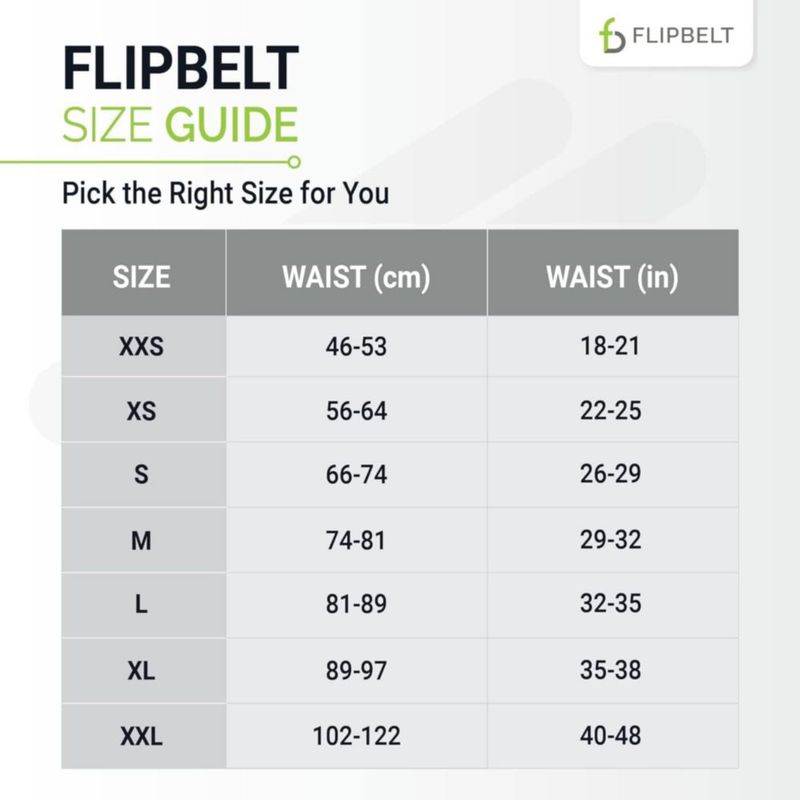 Cinturón de Correr FlipBelt XS con Cremallera - Carbon