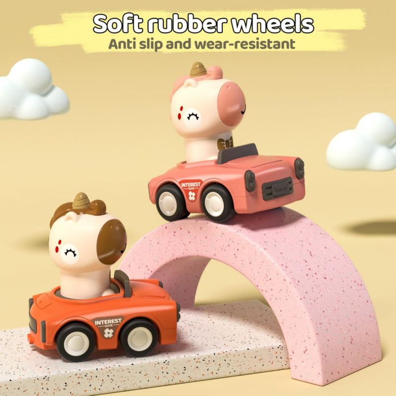 Coche de juguete SUPVIB de inercia por fricción con animal unicornio