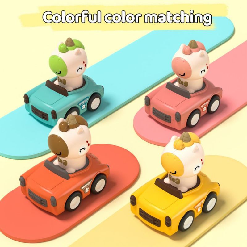 Coche de juguete SUPVIB de inercia por fricción con animal unicornio