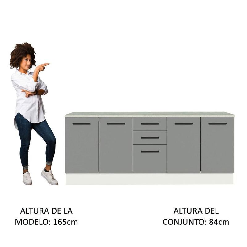Kit Gabinete Bajo Garaje Madesa Blanco y Gris