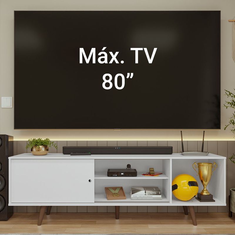 Mueble mesa para tv rack madesa torino hasta 80'' blanco